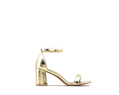 Sandalia Tacón Ancho Efecto PU